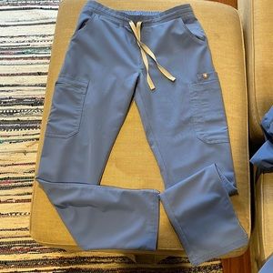 Figs XS Petite Ceil Blue Skinny Scrub Pants